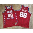 Men's NBA #88 AAPE Red All Star Hardwood Classics Authentic Jersey