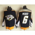 Men's Nashville Predators #6 Shea Weber Black Throwback Jersey