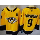 Men's Nashville Predators #9 Filip Forsberg Yellow Authentic Jersey