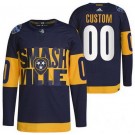 Men's Nashville Predators Customized Navy 2022 Stadium Series Authentic Jersey