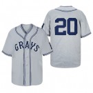 Men's Negro League Homestead Grays #20 Josh Gibson Gray Baseball Jersey