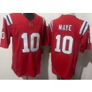 Men's New England Patriots #10 Drake Maye Limited Red FUSE Vapor Jersey