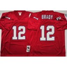 Men's New England Patriots #12 Tom Brady Red Throwback Jersey