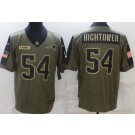 Men's New England Patriots #54 Dont'a Hightower Limited Olive 2021 Salute To Service Jersey