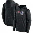 Men's New England Patriots Black 2021 Crucial Catch Therma Pullover Hoodie