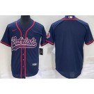 Men's New England Patriots Blank Navy Baseball Jersey