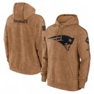 Men's New England Patriots Brown 2023 Salute To Service Club Pullover Hoodie