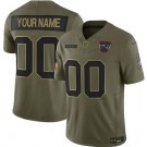 Men's New England Patriots Custom Limited Green 2025 Salute To Service Jersey