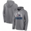 Men's New England Patriots Gray No Time Off Raglan Pullover Hoodie