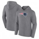 Men's New England Patriots Gray Primary Logo Long Sleeve T Shirt Hoodie