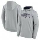 Men's New England Patriots Gray Sideline Athletic Stack Performance Pullover Hoodie