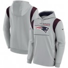 Men's New England Patriots Gray Sideline Logo Performance Pullover Hoodie