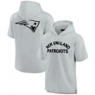 Men's New England Patriots Gray Super Soft Fleece Short Sleeve Hoodie