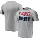 Men's New England Patriots Heather Charcoal Stronger Together Printed T-Shirt 0763