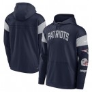 Men's New England Patriots Navy Gray Sideline Arch Jersey Performance Pullover Hoodie