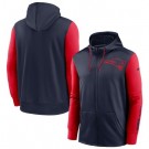 Men's New England Patriots Navy Red Fan Gear Mascot Performance Full Zip Hoodie