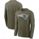 Men's New England Patriots Olive 2022 Salute To Service Long Sleeve T Shirt