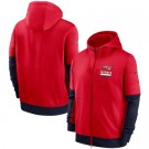 Men's New England Patriots Red Sideline Impact Lockup Performance Full Zip Pullover Hoodie