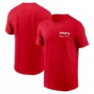 Men's New England Patriots Red Sideline Infograph Lockup Performance T Shirt