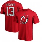 Men's New Jersey Devils #13 Nico Hischier Red Printed T Shirt 112246