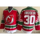 Men's New Jersey Devils #30 Martin Brodeur Red Green Throwback Jersey