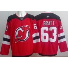 Men's New Jersey Devils #63 Jesper Bratt Red Authentic Jersey