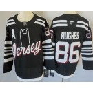 Men's New Jersey Devils #86 Jack Hughes Black Authentic Jersey