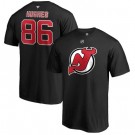 Men's New Jersey Devils #86 Jack Hughes Black Printed T Shirt 112206