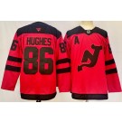 Men's New Jersey Devils #86 Jack Hughes Red Alternate Authentic Jersey