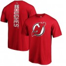 Men's New Jersey Devils #86 Jack Hughes Red Printed T Shirt 112331