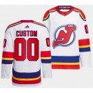 Men's New Jersey Devils Customized White 2022 Reverse Retro Authentic Jersey