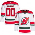 Men's New Jersey Devils Customized White Alternate Authentic Jersey