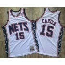 Men's New Jersey Nets #15 Vince Carter White 2006 Throwback Authentic Jersey
