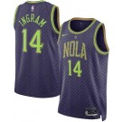 Men's New Orleans Pelicans #14 Brandon Ingram Purple 2024 City Heat Press Jersey
