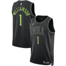 Men's New Orleans Pelicans #1 Zion Williamson Black 2025 City Heat Press Jersey