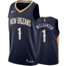 Men's New Orleans Pelicans #1 Zion Williamson Navy Icon Hot Press Jersey