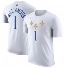 Men's New Orleans Pelicans #1 Zion Williamson White City Printed T Shirt 211016