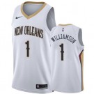 Men's New Orleans Pelicans #1 Zion Williamson White Icon Hot Press Jersey
