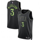 Men's New Orleans Pelicans #3 CJ McCollum Black 2023 City Icon Heat Press Jersey