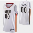 Men's New Orleans Pelicans Custom White City Diamond 75th Icon Hot Press Jersey