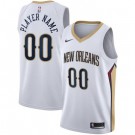 Men's New Orleans Pelicans Custom White Icon Hot Press Jersey