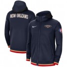 Men's New Orleans Pelicans Navy 75th Anniversary Performance Showtime Full Zip Hoodie Jacket