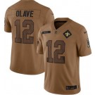 Men's New Orleans Saints #12 Chris Olave Limited Brown 2023 Salute To Service Jersey