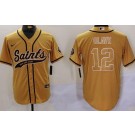 Men's New Orleans Saints #12 Chris Olave Limited Gold Baseball Jersey