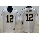Men's New Orleans Saints #12 Chris Olave Limited White Vapor Jersey