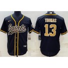 Men's New Orleans Saints #13 Michael Thomas Black Baseball Jersey