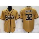 Men's New Orleans Saints #32 Tyrann Mathieu Gold Baseball Jersey