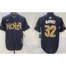 Men's New Orleans Saints #32 Tyrann Mathieu Limitged Black Nola Baseball Jersey