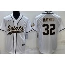 Men's New Orleans Saints #32 Tyrann Mathieu White Baseball Jersey