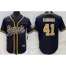 Men's New Orleans Saints #41 Alvin Kamara Black Baseball Jersey